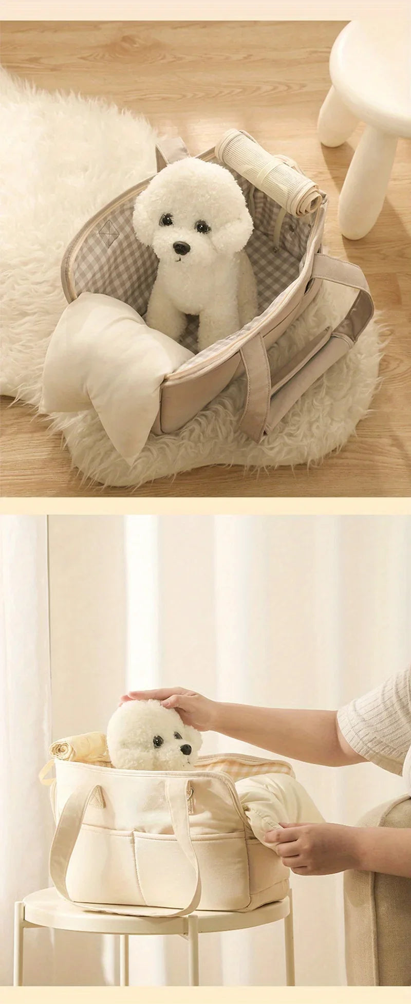 Sac de Transport Multifonction pour Petit Chien — Main, Épaule ou Bandoulière