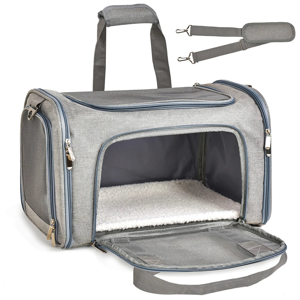 Sac de Transport Latéral pour Chien – Sac à Dos Souple de Voyage Respirant 🐾✈️
