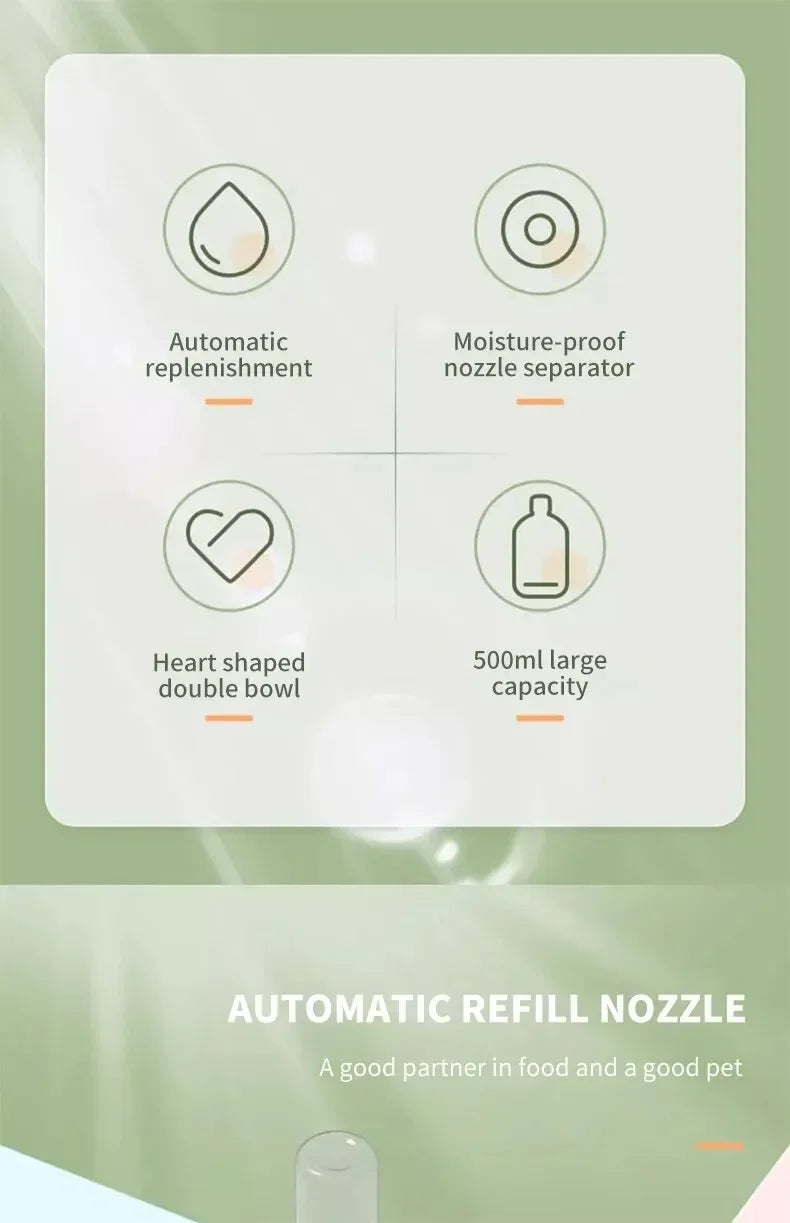 Product packaging with features listed on a green background