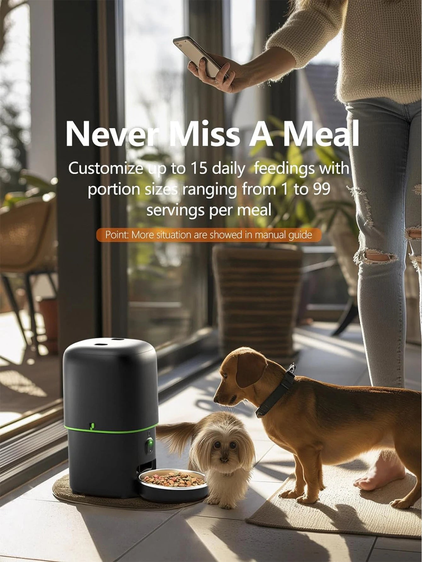 Mangeoire Automatique Connectée avec Caméra HD 1080P pour Chien et Chat – WiFi 2,4G/5G et Contrôle par Application