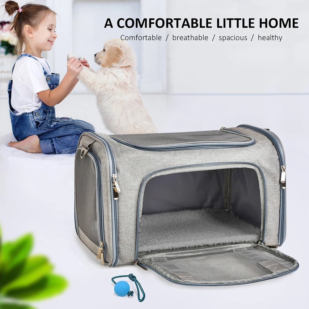 Sac de Transport Latéral pour Chien – Sac à Dos Souple de Voyage Respirant 🐾✈️