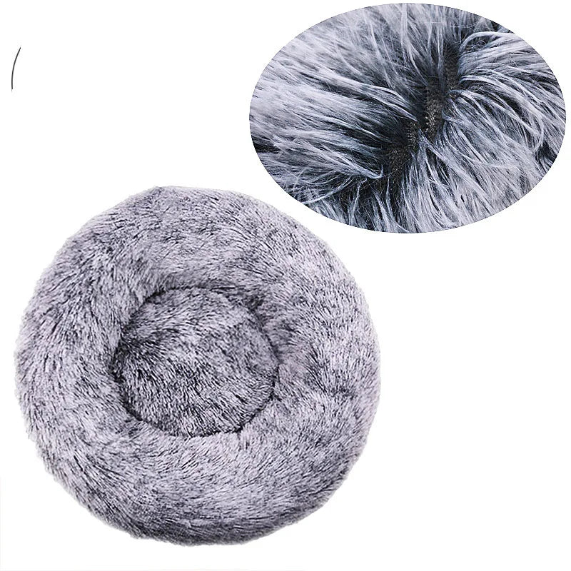 Gray fluffy yarn ball with close-up inset on a white background